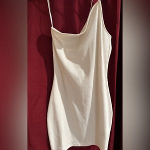 White off the shoulder mini bodycon dress